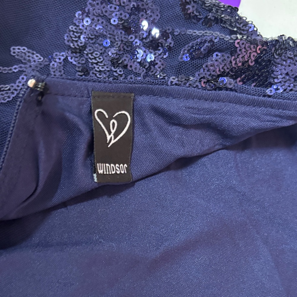 Windsor Midnight Blue Sequin Gown - Picture 4 of 4